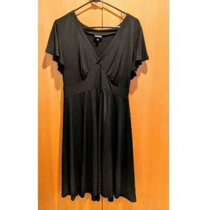 Torrid Black Flare Dress Large Flutter Sleeves